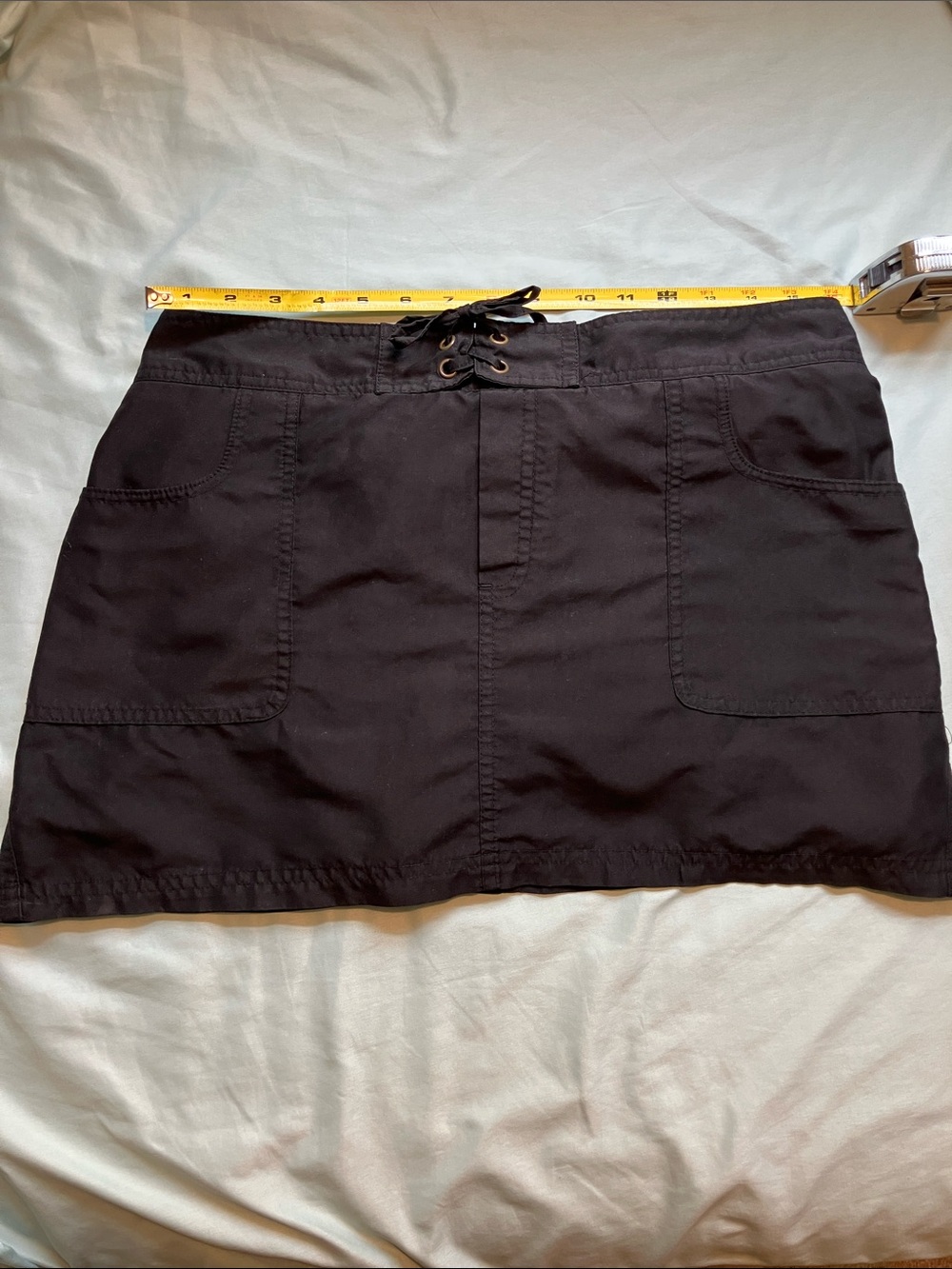 Merona Black Lace-Up Pocket Mini Skirt with built in underwear